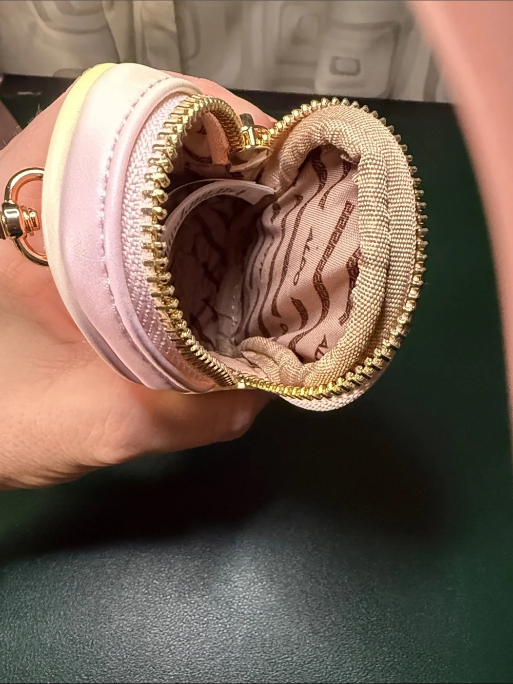 ALDO Pink and Pale Yellow Gradient Mini Coin Pouch
